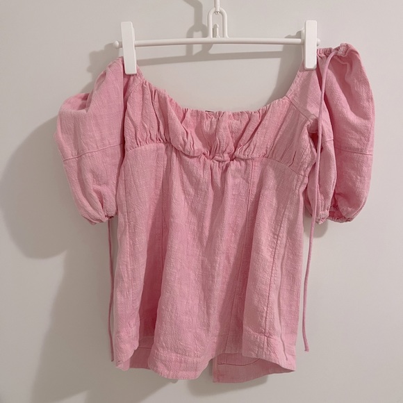 BNWT Free People Top Wink My Way In Chalk Pink - Picture 6 of 11